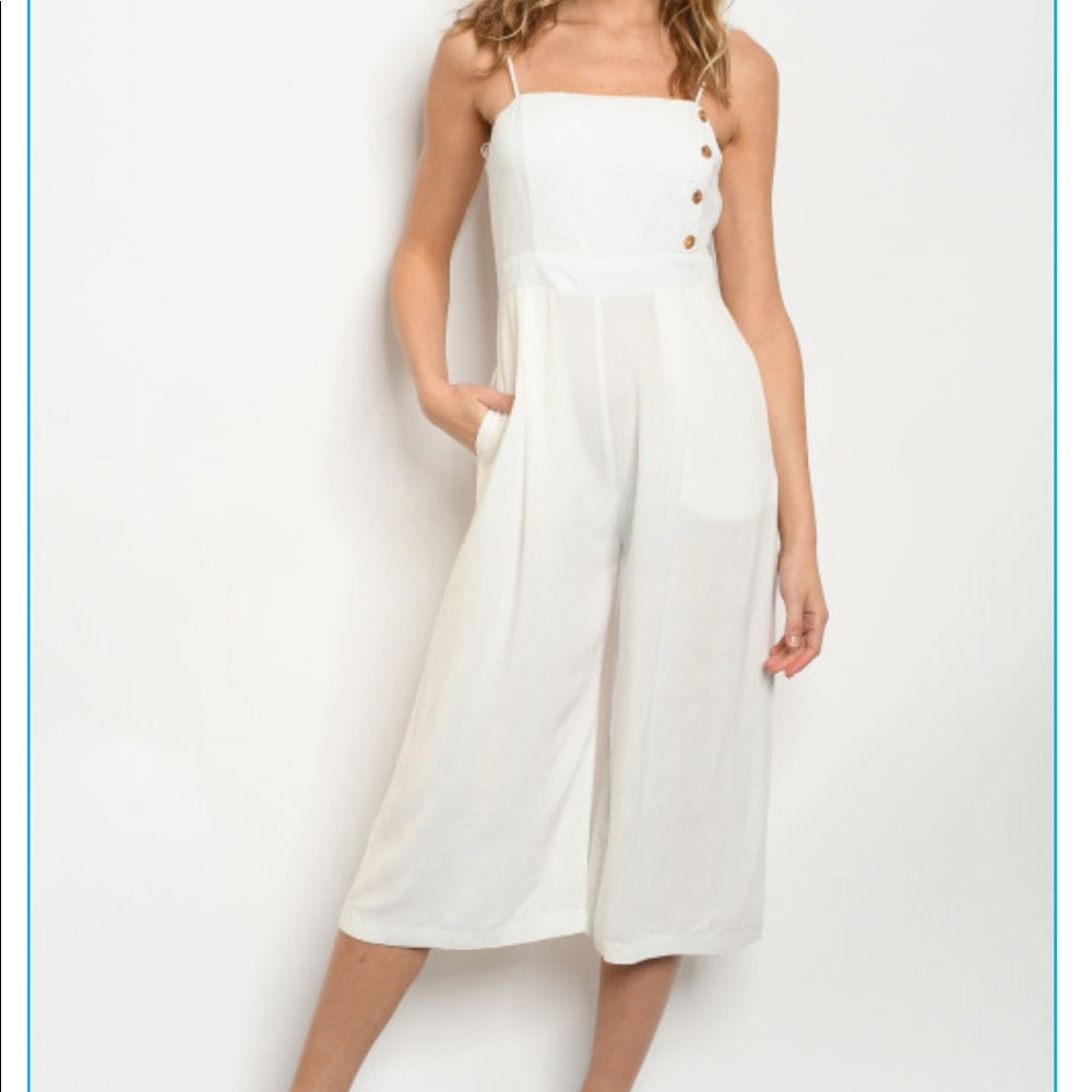 Ivory button Jumpsuit